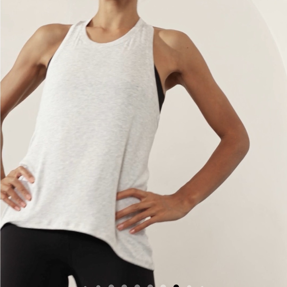 Athleta Ease In Rib Tank XXS Light Gray Heather Rib NWT